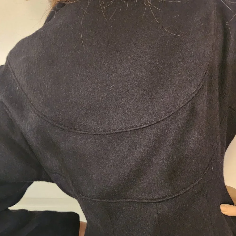 Vintage Princess  Black Wool Coat MCM  Est Size 2 to 4 Wearable Collectors Item - Picture 10 of 17